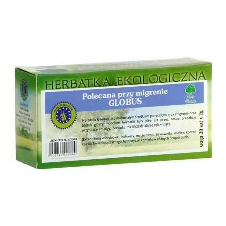Globus Polecana Przy Migrenie Herbatka Eko 20X2 G Dary Natury