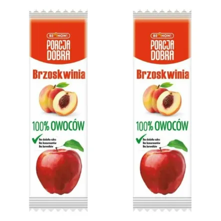 2 x Przekąska Jabłko & Brzoskwinia Bez Dodatku Cukru 16 g - Porcja Dobra
