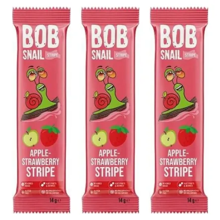 3 x Przekąska Jabłkowo -Truskawkowa 14 g - Bob Snail