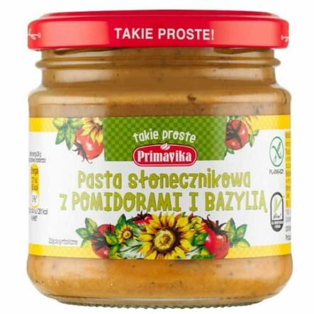Pasta Słonecznikowa z Pomidorami i Bazylią Bezglutenowa 160 g - Primavika
