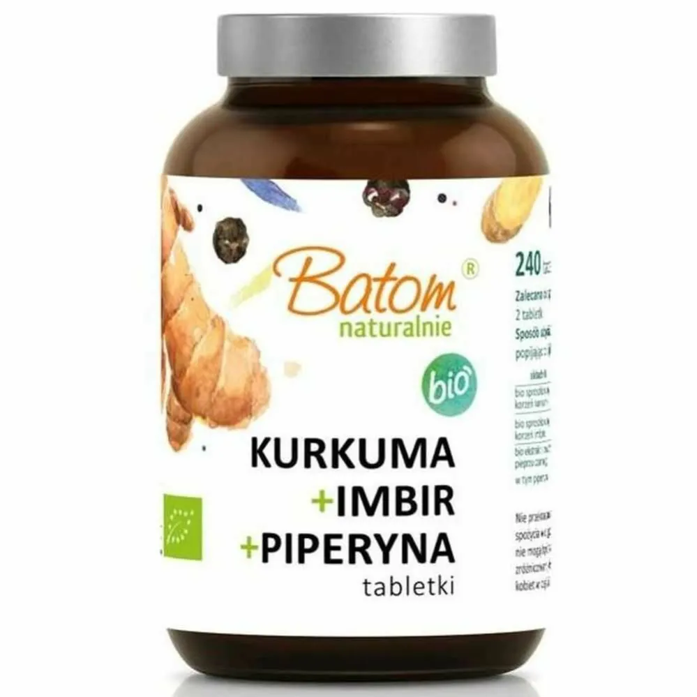 Kurkuma+ Imbir+ Piperyna Bio 240 Tabletek - Batom