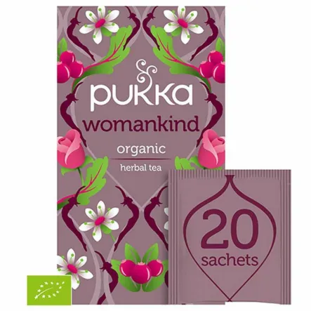 Herbatka Ziołowa z Żurawiną i Różą Womankind BIO 30 g (20 Saszetek) - Pukka  (data: 31.10.2025)