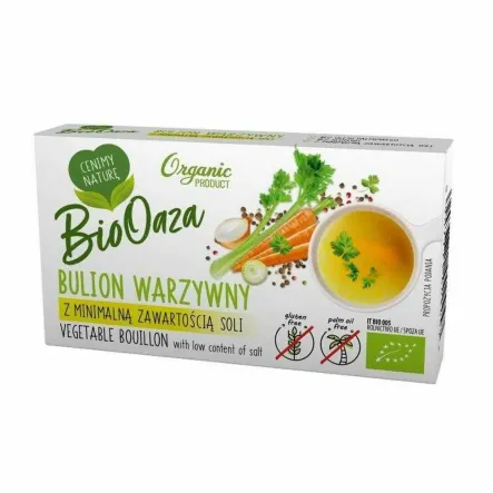 Bulion Warzywny z Minimalną Zawartością Soli Bio 60 g - BioOaza