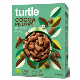 Poduszki Ryżowe Kakaowe z Kremem z Orzechów Laskowych Bezglutenowe Bio 300 g - Turtle