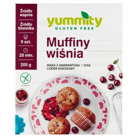 Mieszanka na MUFFINY WIŚNIA Bezglutenowa 205 g - Yummity