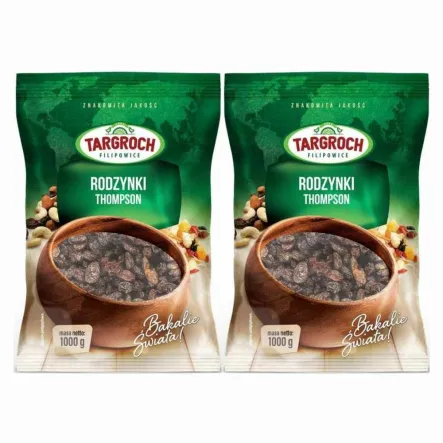 Zestaw 2 x Duże Rodzynki Thompson Niesiarkowane 1 kg - Targroch