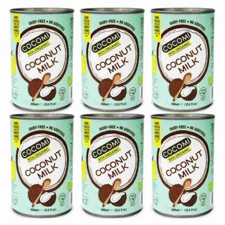 Zestaw 6 x Napój Kokosowy w Puszce 17% Tłuszczu Bio 400 ml Cocomi