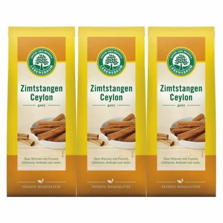 3 x Cynamon Cejloński Laska Bio 6 Sztuk - Lebensbaum