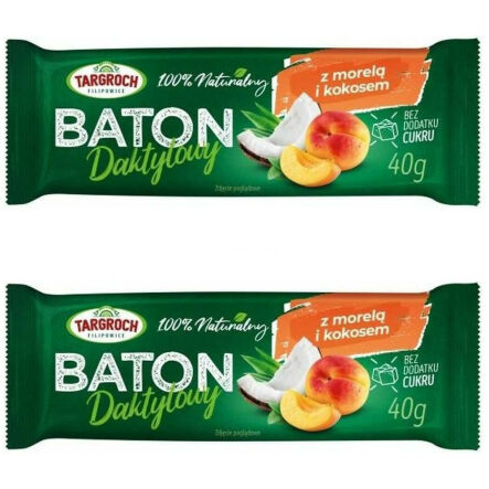 2 x Baton Daktylowy z Kokosem i Morelami 40 g - Targroch