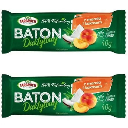 2 x Baton Daktylowy z Kokosem i Morelami 40 g - Targroch