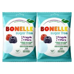 2 x KETO Żelki o Smaku Jeżyny i Truskawki Bez Dodatku Cukru 90 g - Bonelle