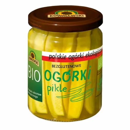 Ogórki Pikle Obrane Krojone Bezglutenowe Bio 540 ml - Kowalewski