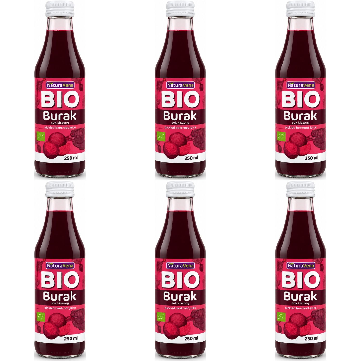 6 x Sok z Buraków Kiszonych 250 ml Bio - NaturAvena