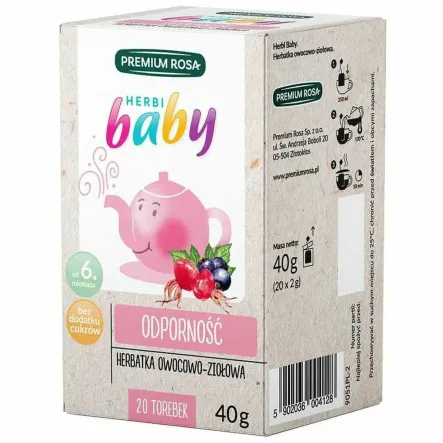 Herbatka dla Dzieci i Niemowląt Herbi Baby Odporność 40 g (20x 2 g) - Premium Rosa