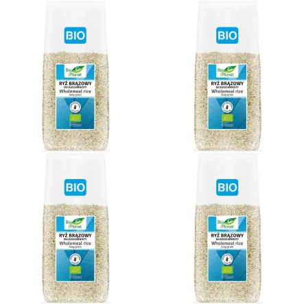 4 x Ryż Brązowy Długoziarnisty Bezglutenowy Bio 1 kg - Bio Planet