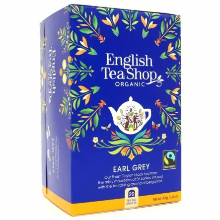Herbata Czarna Earl Grey Fairtrade Bio 45 g (20x 2,25 g) - English Tea Shop