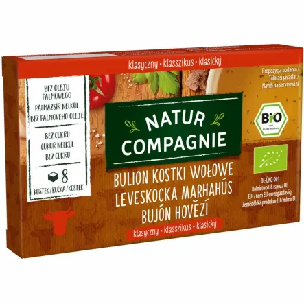 Bulion Kostki Wołowe Bez Dodatku Cukru Bio 96 g - Natur Compagnie