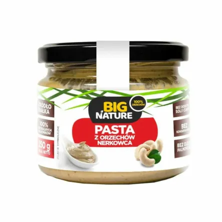 Pasta z Orzechów Nerkowca 250 g - Big Nature - Przecena Krótka Data Minimalnej Trwałości