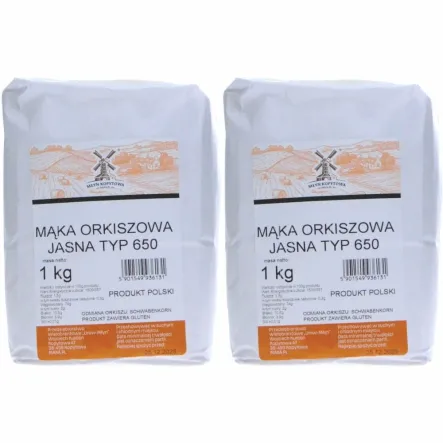 2 x Mąka Orkiszowa Jasna Typ 650 1 kg - Młyn Kopytowa