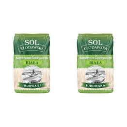 2 x Sól Kłodawska Kamienna Spożywcza Biała Jodowana 1 kg - Kopalnia Soli Kłodawa