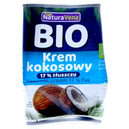 Krem Kokosowy BIO 17% Tłuszczu 400 ml - NaturAvena WGNIECIONE OPAKOWANIE