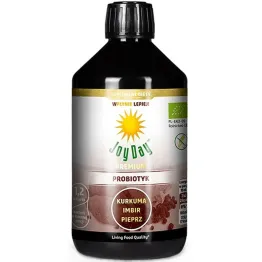 Koncentrat Napoju Probiotycznego Kurkuma Imbir Pieprz Bezglutenowy Bio 500 ml - Joy Day (data: 28.05.2026)