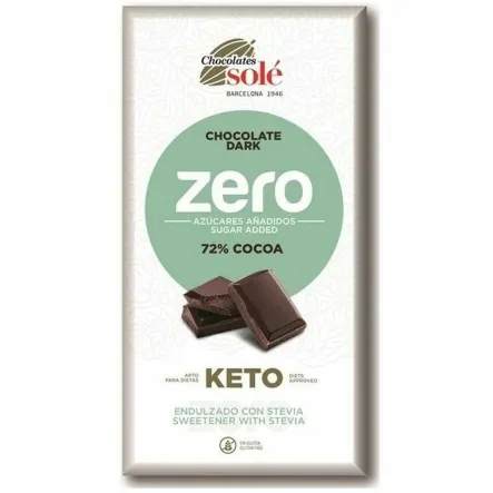 Czekolada Gorzka 72% Kakao Bez Dodatku Cukru ze Stewią KETO 100 g - Chocolates Sole