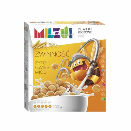 Płatki Żytnio Owsiane Kuleczki Miodowe Zwinność 200 g Milzu