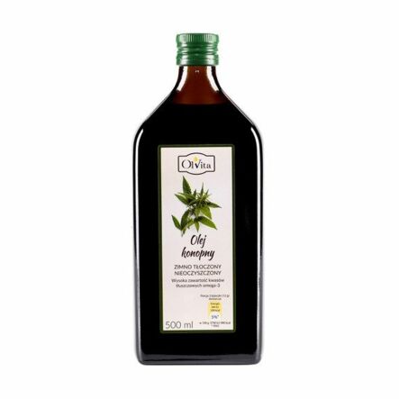 Olej Konopny Zimnotłoczony 500 ml Olvita - Wyprzedaż