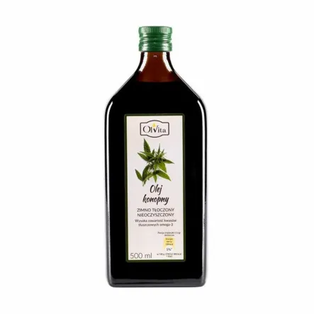 Olej Konopny Zimnotłoczony 500 ml Olvita - Wyprzedaż