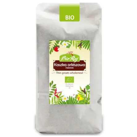 Kaszka Orkiszowa Razowa Bio 500 g - Bio Raj - Przecena Krótka Data Minimalnej Trwałości