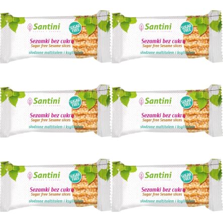 Zestaw 6 x Sezamki Bez Dodatku Cukru z Ksylitolem i Maltitolem 27 g - Santini