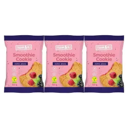 3 x Ciastko Owsiane z Nadzieniem z Malin i Jeżyn Bezglutenowe Bez Dodatku Cukru 50 g - Frank and Oli