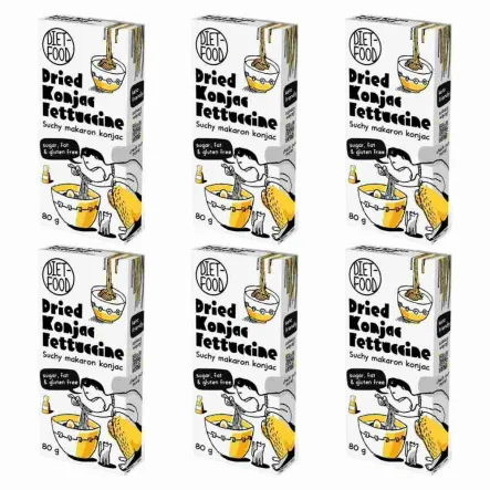 6 x Suchy Makaron Shirataki Konjac Fettuccine 80 g - Diet-Food