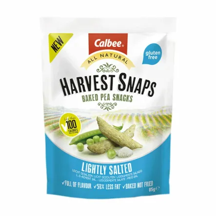 Chrupki z Zielonego Groszku z Solą Morską Bezglutenowe 85 g Calbee