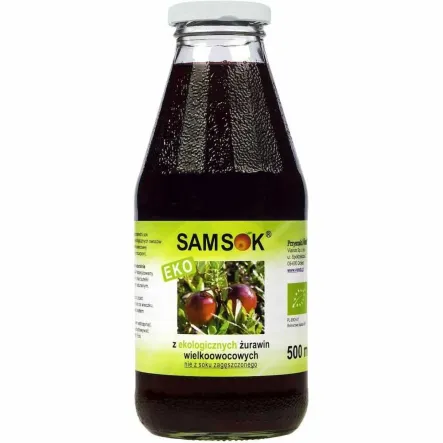 Sok z Żurawiny Wielkoowocowej Bio 500 ml - SAMSOK