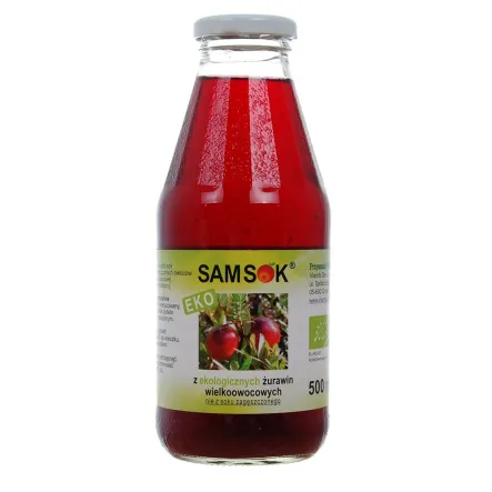 Sok z Żurawiny Wielkoowocowej Bio 500 ml - SAMSOK