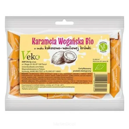 Karamela Wegańska Kokosowo - Waniliowe Krówki Bio 120 g Veko