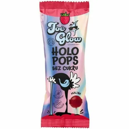 Lizak Kulka Bez Cukru o Smaku Malinowym Bezglutenowy 8 g - HOLOPOPS