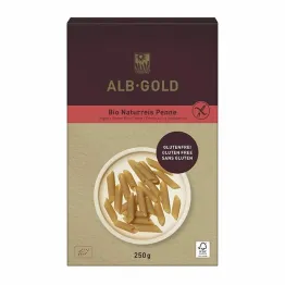 Makaron Ryżowy Razowy Penne Bezglutenowy Bio 250 g - Alb Gold