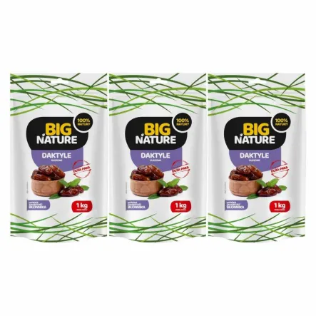 Zestaw 3 x Daktyle Suszone Naturalne bez Pestek 1 kg -  Big Nature 