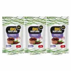 Zestaw 3 x Daktyle Suszone Naturalne bez Pestek 1 kg -  Big Nature 
