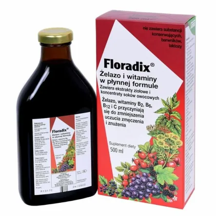 Floradix Żelazo i Witaminy 500 ml - Salus Haus