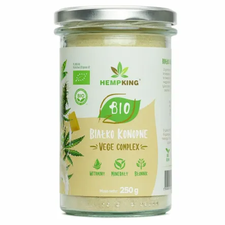 Białko Konopne Vege Complex Bezglutenowe Bio 250 g - Hempking