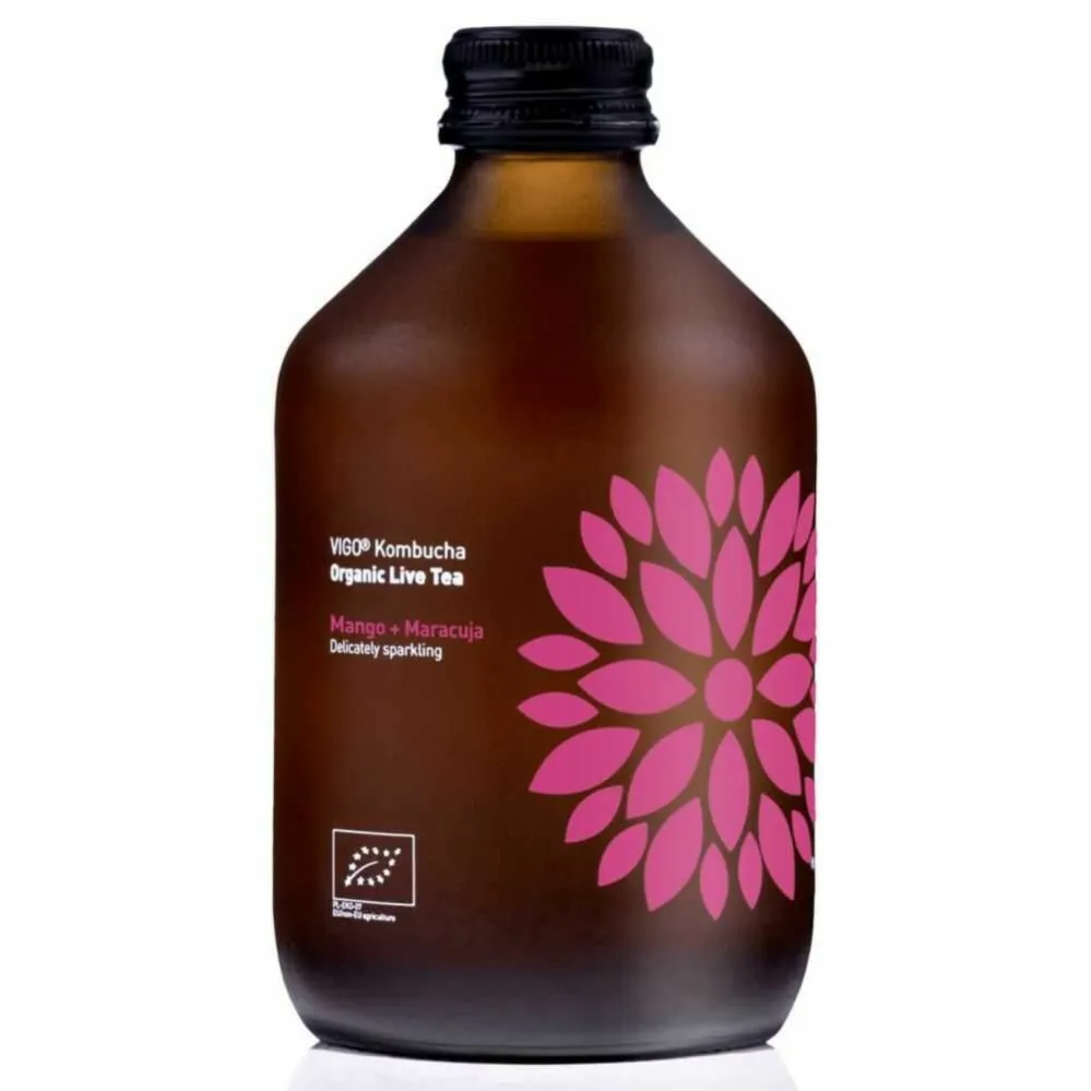 Kombucha Mango+ Marakuja BIO Organiczna Herbata Fermentowana i Żywa 330 ml - Vigo