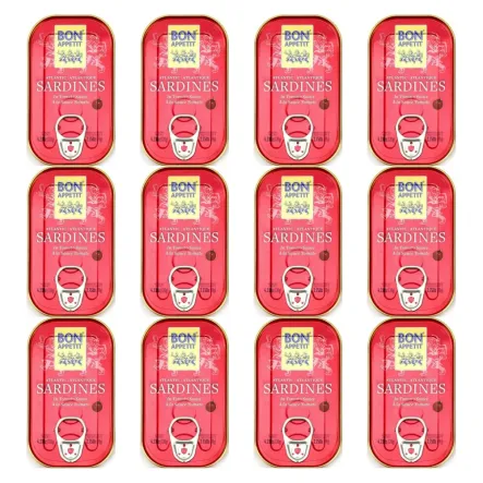 12 x Sardynki Portugalskie w Sosie Pomidorowym 120 g (78 g) - Bon Appetit