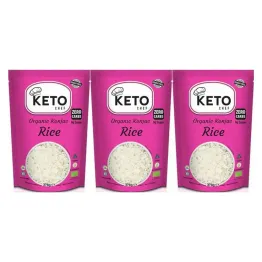 3 x Makaron Keto (Konjac Typu Noodle W Kształcie Ryżu) Bio 270 g (200 g) - Keto Chef