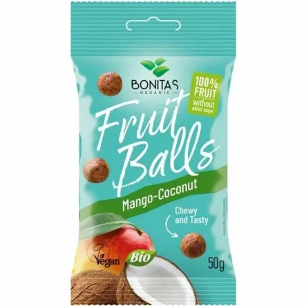 Kulki Owocowe z Mango i Kokosa BIO 50 g - Bonitas (data: 30.09.2025)