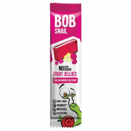 Przekąska Galaretka Gruszka - Malina - Burak Bez Dodatku Cukru 38 g - Bob Snail