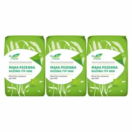 3 x Mąka Pszenna Razowa Typ 2000 Bio 1 kg - Bio Planet